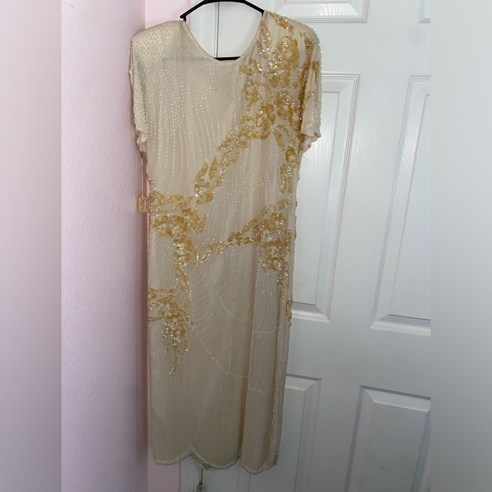 Vintage Beaded Silk Dress